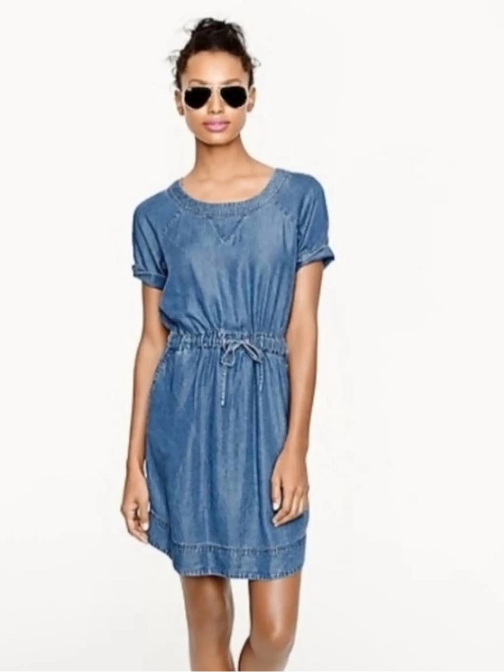 J. Crew Lightweight Washed Chambray Dress